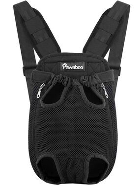 Pawaboo Pet Carrier Backpack Front Dog Cat Carrier Black Size S (2.5-5 lbs)
